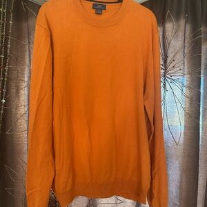Brooks Brothers Orange Crewneck Sweater Classic Knit Design